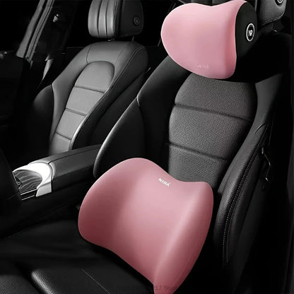 headrest/Waist - car headrest and lumbar support kit memory foam breathable seat cushion neck pillow interior decoration