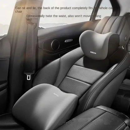 headrest/Waist - car headrest and lumbar support kit memory foam breathable seat cushion neck pillow interior decoration
