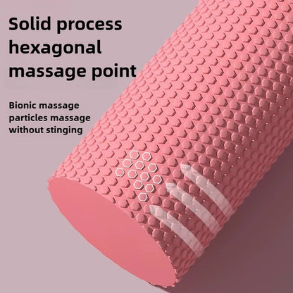 Yoga Roller Round EVA Foam Cylinder Hexagonal Roller for Pilates Exercise Enhanced Home Workouts Diameter 9.6cm Length 30cm