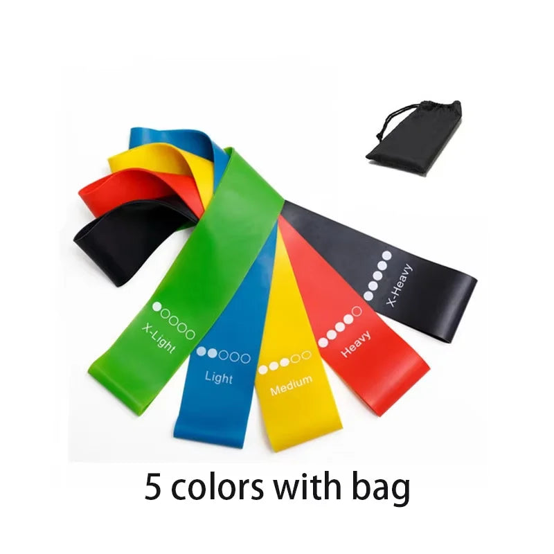 5Pcs Tpe Resistance Bands Fitness Set Rubber Loop Strength Training Workout Expander Yoga Gym Equipment Elastic Portable Pilates