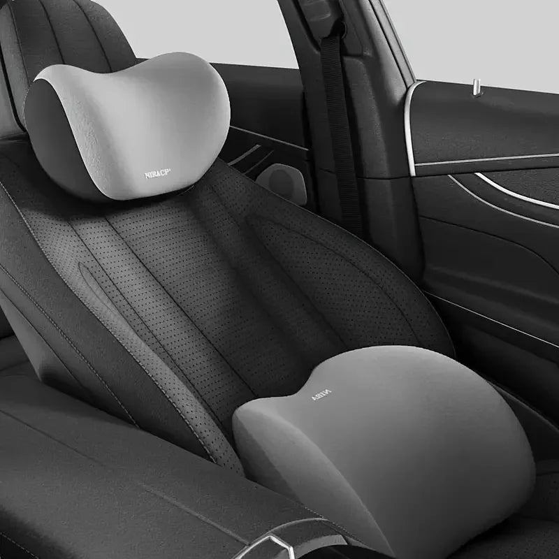 headrest/Waist - car headrest and lumbar support kit memory foam breathable seat cushion neck pillow interior decoration
