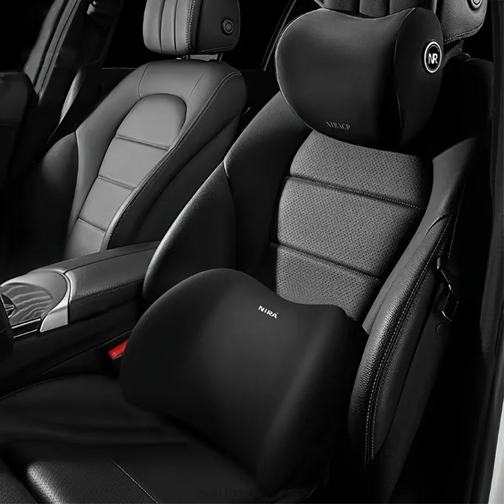 headrest/Waist - car headrest and lumbar support kit memory foam breathable seat cushion neck pillow interior decoration