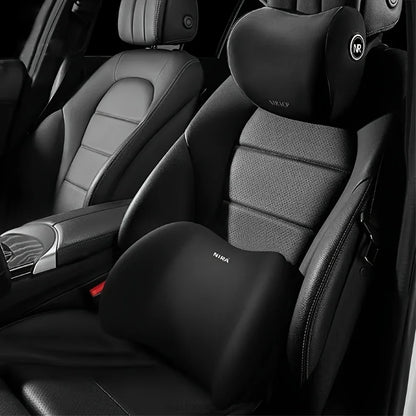 headrest/Waist - car headrest and lumbar support kit memory foam breathable seat cushion neck pillow interior decoration