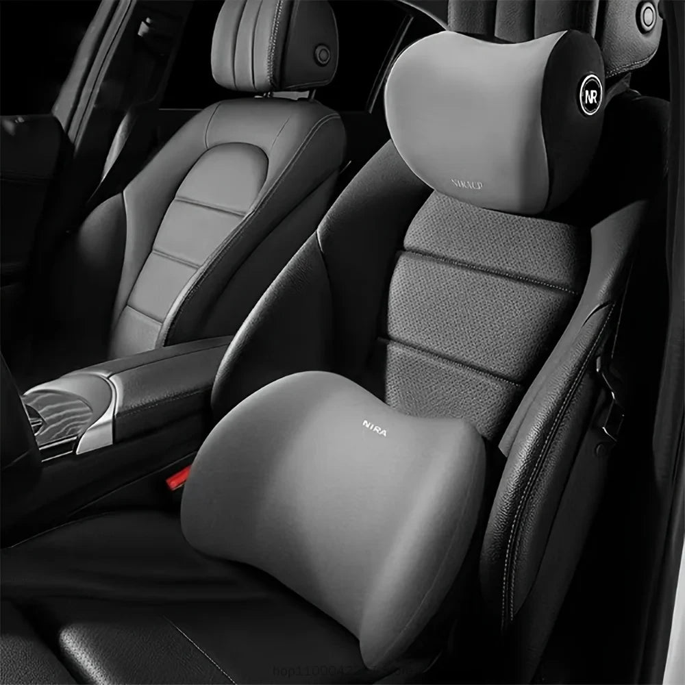 headrest/Waist - car headrest and lumbar support kit memory foam breathable seat cushion neck pillow interior decoration