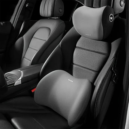 headrest/Waist - car headrest and lumbar support kit memory foam breathable seat cushion neck pillow interior decoration